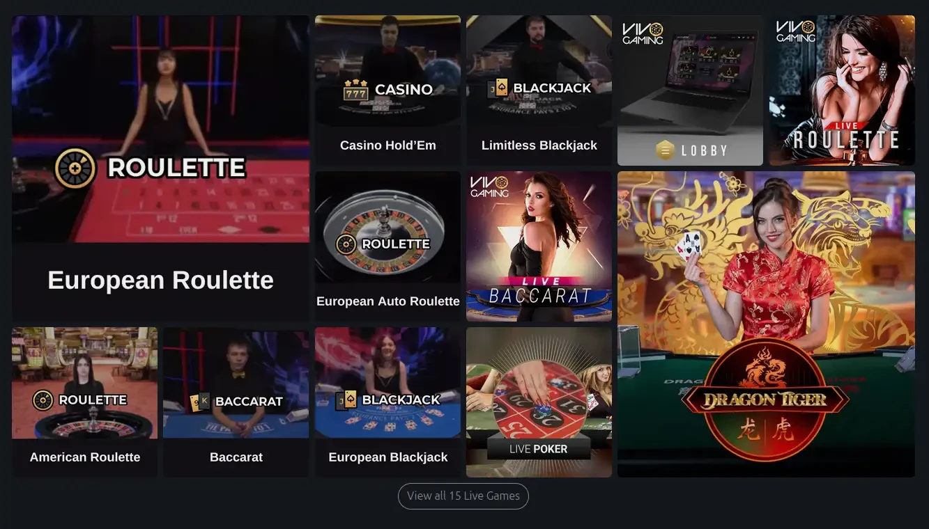 Wild Dice casino en ligne interface